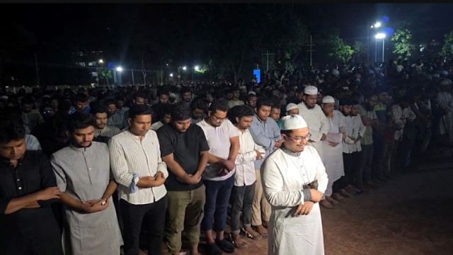 শহীদ মিনারে জুলাই শহীদ হাফেজ হাসানের জানাজা